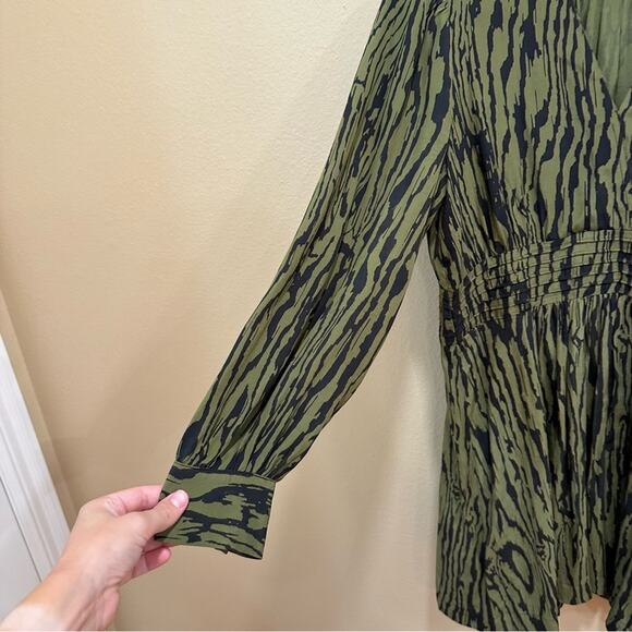 Baum Und Pferdgarten Green Black Long Sleeve Mini Dress 3 Medium - Picture 11 of 12